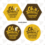 Beehive Caution Stickers
